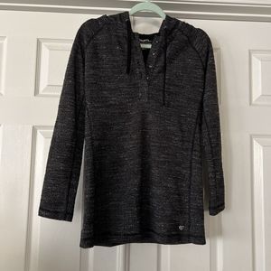 Straight Down Womens Pullover Hoodie Shirt Size Medium Lined Black Golf